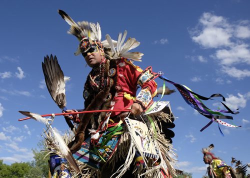 ZACHARY PRONG / WINNIPEG FREE PRESS  Wes Nelson of Lake of the Woods in Treaty 3 Territory performs during the Aboriginal Day Live Pow Wow Competition on June 25, 2016.