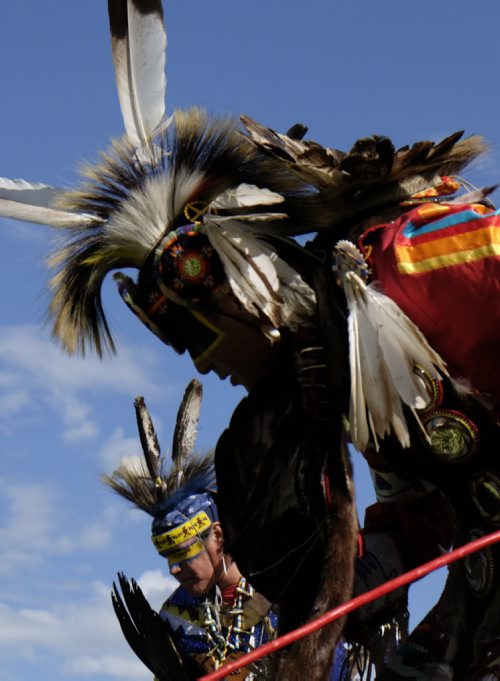 ZACHARY PRONG / WINNIPEG FREE PRESS  Men perform during the Aboriginal Day Live Pow Wow Competition on June 25, 2016.