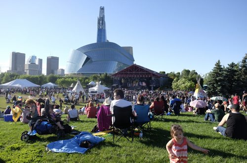 ZACHARY PRONG / WINNIPEG FREE PRESS  People enjoy live music during Aboriginal Day Live at The Forks on June 25, 2016.