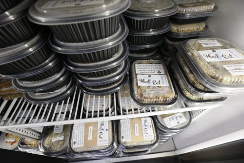 WAYNE GLOWACKI / WINNIPEG FREE PRESS  Single prepared meals in the freezer at the Supper Central in the Kenaston Common. Murray McNeill  Story June 28  2016