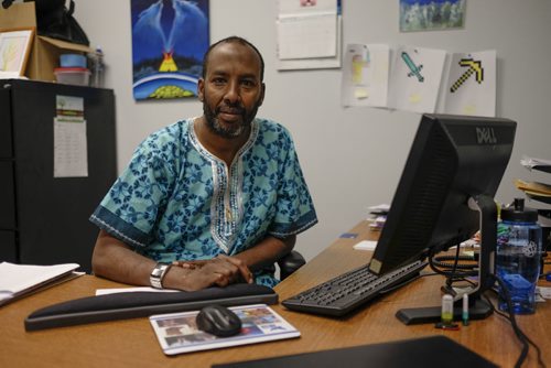 ZACHARY PRONG / WINNIPEG FREE PRESS  Abdi Ahmed, the coordinator of Immigration Partnership Winnipeg, at his office on June 28, 2016.