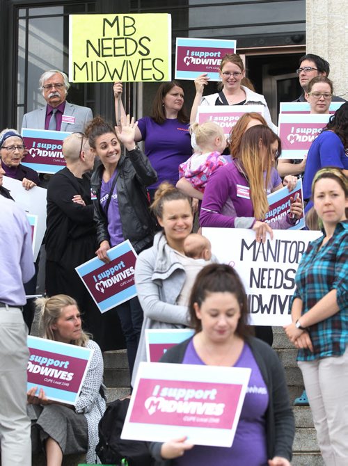JOE BRYKSA / WINNIPEG FREE PRESS About 100 people attended a protest in support of Manitoba midwifery students--June 30, 2016  -(See Nick Martin story)