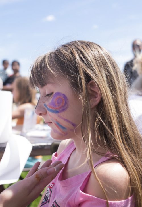 ZACHARY PRONG / WINNIPEG FREE PRESS  Ashley Lengyel, 10, has her face painted at Assiniboine Park. July 1, 2016.