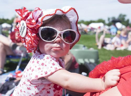 ZACHARY PRONG / WINNIPEG FREE PRESS  Aisley Derksen, 16 months old, celebrates Canada Day at Assiniboine Park. July 1, 2016.