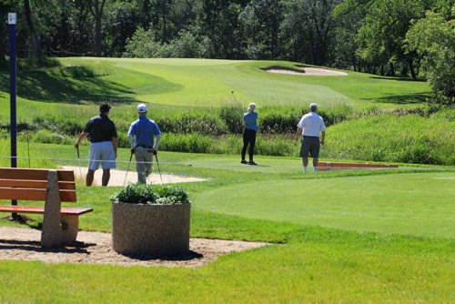 RUTH BONNEVILLE / WINNIPEG FREE PRESS  Golfers tee-off on the 16th hole at Niakwa Golf Course Tuesday afternoon which is hosting the Players Cup this coming week.   See Mike McInTyre's story on course condition.   July 05, 2016