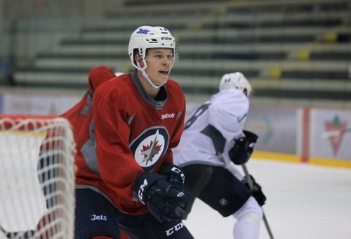 RUTH BONNEVILLE / WINNIPEG FREE PRESS  Hockey player Jacob Cederholm practices on ice in the Winnipeg Jets Development Camp at IcePlex Wednesday morning.   See Tim Campbell story.       July 06, 2016
