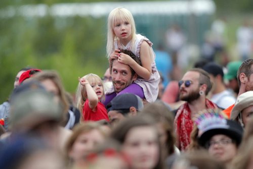 BORIS MINKEVICH / WINNIPEG FREE PRESS WINNIPEG FOLK FESTIVAL 2016 - Some unidentified fans during Cur de pirate's performance.  July 7, 2016