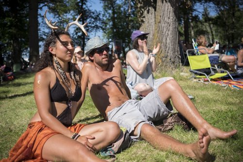 ZACHARY PRONG / WINNIPEG FREE PRESS  Grace Boyd and Brian Lorraine listening to live music at Folkfest on July 8, 2016.
