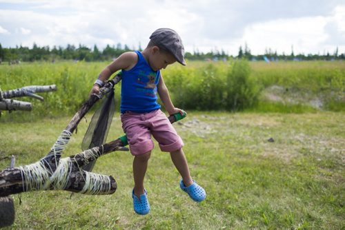 ZACHARY PRONG / WINNIPEG FREE PRESS  Oscar Mamero, 4, plays at Folkfest on July 8, 2016.