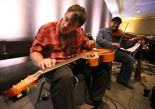 JASON HALSTEAD / WINNIPEG FREE PRESS  L-R: Jeremy Rusu and Jason Lepine perform at the DASCH Possibilities Gala at the RBC Convention Centre Winnipeg on June 23, 2016. (See Social Page)