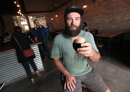 PHIL HOSSACK / WINNIPEG FREE PRESS -  Tyler Birch poses at Barn Hammer at 595 Wall street, the first brewery tap room since regulations were changed by the province. Opened today. See Ben McPhee Sigurdson's Story.    July 13, 2016