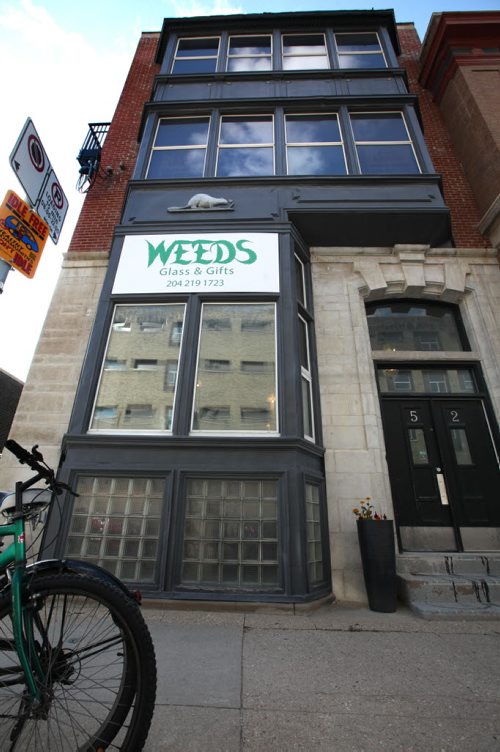 RUTH BONNEVILLE / WINNIPEG FREE PRESS  Weeds Glass and Gifts - 52 Adelaide  Newly opened Pot Shop by owners from BC located in the Exchange District - not following Health Canada's procedure.    See Bailey hildebrand-Russell story.   July 14, 2016