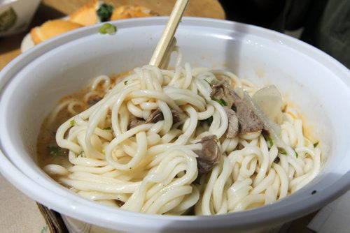 BORIS MINKEVICH / WINNIPEG FREE PRESS Dancing Noodle - Lanzhou Beef noodle soup with hand pulled noodles. Winnipeg Free Press food writer Alison Gillmor and FP's Ben MacPhee-Sigurdson, who writes about wine, beer and spirits, test out The Common at the Forks. July 12, 2016