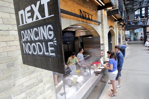 BORIS MINKEVICH / WINNIPEG FREE PRESS NEXT Dancing Noodle. Winnipeg Free Press food writer Alison Gillmor and FP's Ben MacPhee-Sigurdson, who writes about wine, beer and spirits, test out The Common at the Forks. July 12, 2016