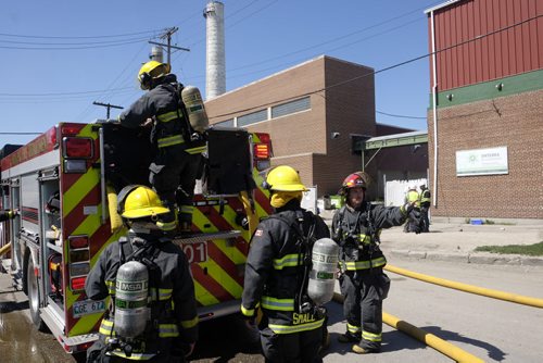 ZACHARY PRONG / WINNIPEG PRESS  A fire broke out at the Emterra Environmental recycling plant on July 15, 2016. Firefighters arrived on the scene and extinguished the flames. No injuries have been reported.