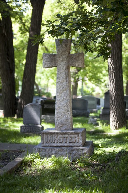 RUTH BONNEVILLE / WINNIPEG FREE PRESS  Photo of Inkster headstone in the Cathedral Church of Saint John historic cemetery.  See Bill Redekop story.   July 15, 2016