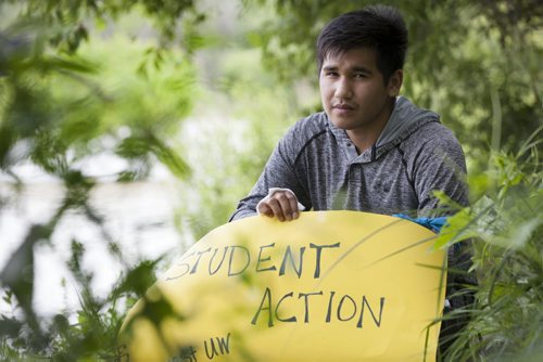 RUTH BONNEVILLE / WINNIPEG FREE PRESS  Sixteen-year-old Rainer Bunn From Shoal Lake 40 First Nation shares his concerns about what it's like living without running water on his reserve at Steven Juba Park Saturday.  13 Fires Winnipeg, Shoal Lake residents and friends take part in discussing the water issues facing the reserve at Steven Juba Park along the Red River Saturday.   See Alex Paul story.   July 16, 2016
