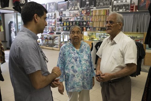 ZACHARY PRONG /  WINNIPEG FREE PRESS  From left to right, Gurinder, Sartaj and Jasbir Nirula at their store on Portage Ave. Sartaj and Jasbir opened the shop 40 years ago. July 14, 2016.