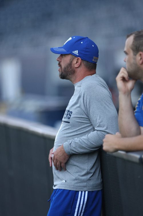 JOE BRYKSA / WINNIPEG FREE PRESS  Bombers  GM Kyle Walters watches practice Monday at IGF Field. Winnipeg Blue Bombers are in preparation for a home game this Thursday against the Calgary Stampeders  - July 18, 2016 -(See Jeff Hamilton story)