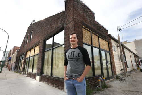 WAYNE GLOWACKI / WINNIPEG FREE PRESS  Kevin Selch, founder of the Little Brown Jug Brewing Company outside  his  new brewery under construction on William Ave. Ben MacPhee-Sigurdson¤story     July 19 2016