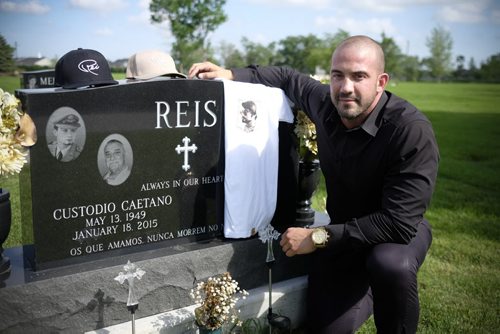 ZACHARY PRONG / WINNIPEG FREE PRESS  Pedro Reis decided to keep the memory of his father alive by using part of his signature - "Rei", which means King in Portuguese - on hats that he gave to family members and friends as gifts. After people began asking about the hats Reis decided to start a clothing line that uses his dad's signature as the logo. July 20, 2016.