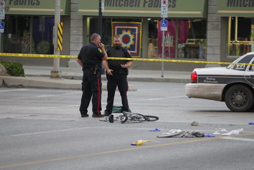 BORIS MINKEVICH / WINNIPEG FREE PRESS MVC involving a cyclist at Main and Logan. July 19, 2016