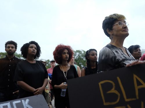 ZACHARY PRONG / WINNIPEG FREE PRESS  Hundreds of people gathered at the Legislative Building for a Black Lives Matter Vigil. July 20, 2016.