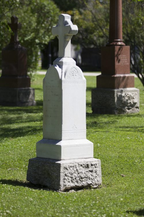 RUTH BONNEVILLE / WINNIPEG FREE PRESS  Alexis Goulet Headstone.   See Bill Redekop's story on St. Boniface Cemetery.     July 21, 2016