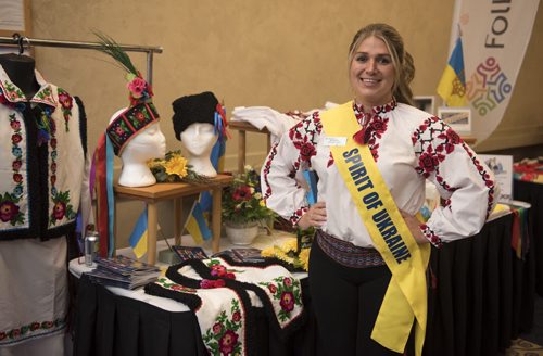 DAVID LIPNOWSKI / WINNIPEG FREE PRESS  Nicole Works is an Ambassador for the Spirit of Ukraine pavillion and is photographed at a Folklorama media call at the RBC Convention Centre Thursday July 21, 2016.
