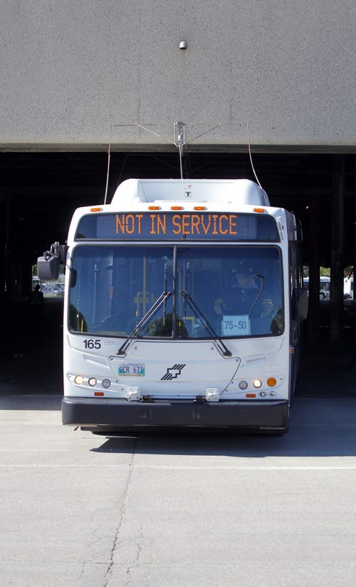 BORIS MINKEVICH / WINNIPEG FREE PRESS General Winnipeg Transit garage photos taken at 421 Osborne St. Photos taken from the sidewalk of the garages with open doors. July 21, 2016