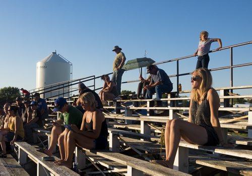 ZACHARY PRONG / WINNIPEG FREE PRESS  Spectators at the Morris Stampede wait for the next show. July 21, 2016.