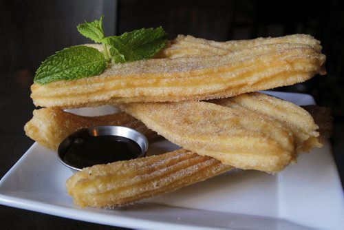 BORIS MINKEVICH / WINNIPEG FREE PRESS RESTAURANT REVIEW -  La Roca. 155 Smith Street. Mexican food.  Churros with carmel and chocolate. $7.  July 21, 2016