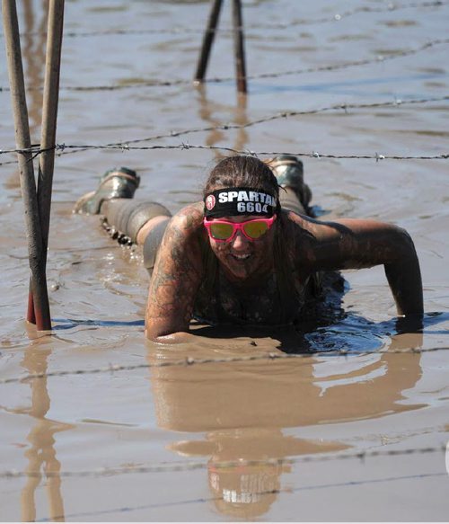 Ashleigh Sanduliak in the Spartan 2016 race.   These photos are  are the official Spartan 2016 race photos provided to participants for free on their website.  Curtesy of Spartan Race.   For Melissa Martin, Winnipeg Free Press story.