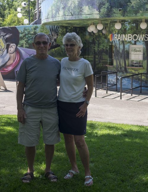 ZACHARY PRONG / WINNIPEG FREE PRESS  Murray and Margaret Eccles have been volunteering at the Rainbow Stage for about seven years. July 22, 2016.