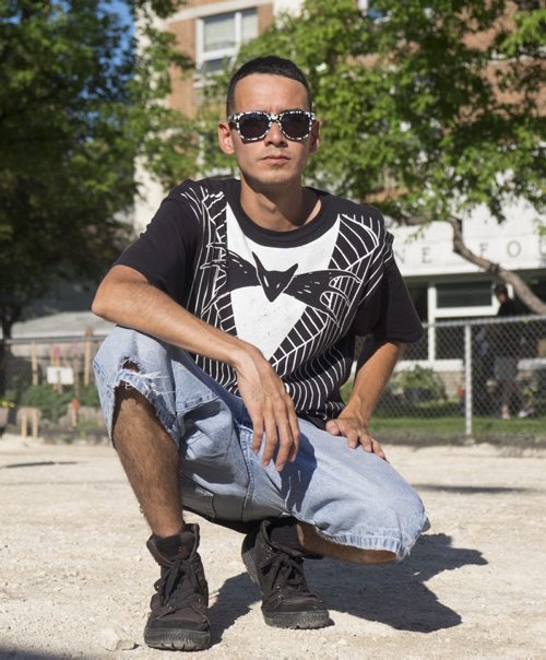 ZACHARY PRONG / WINNIPEG FREE PRESS  Michael Champagne, AKA North End MC, is the founder of AYO! (Aboriginal Youth Opportunities) and a community activist from Winnipeg's North End. July 22, 2016.