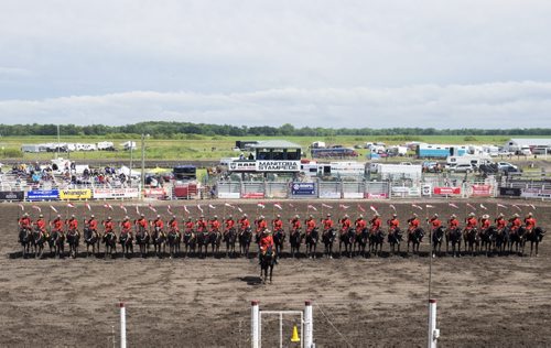 ZACHARY PRONG / WINNIPEG FREE PRESS  The RCMP Musical Ride performs at the Morris Stampede on July 23, 2016.