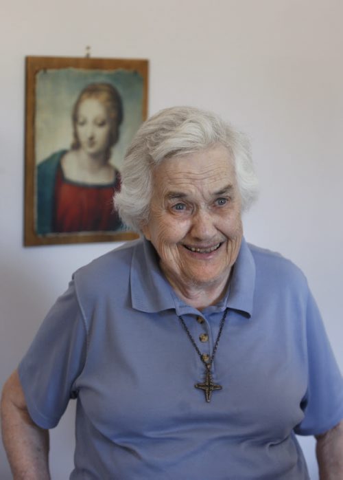 WAYNE GLOWACKI / WINNIPEG FREE PRESS   Sister Aileen Gleason, 92, in her apartment at St. Benedict's Monastery.  She is the the co-founder of Hospitality House Refugee Ministry.  On Tuesday there's a celebration of her 70th anniversary as a nun - a member of the order of Lady of the Missions.    Carol Sanders story  July 25 2016