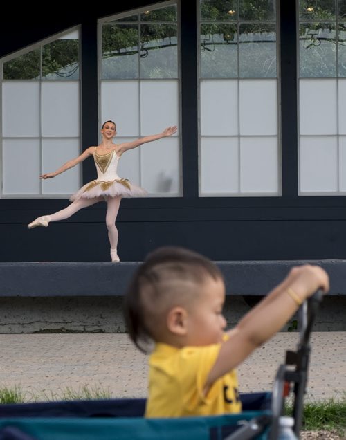 ZACHARY PRONG / WINNIPEG FREE PRESS  A member of the Royal Winnipeg Ballet dances during a dress rehearsal at the Lyric Theatre in Assiniboine Park. They will be performing there at 7:30 pm nightly from July 27 - 29, 2016. July 26, 2016.