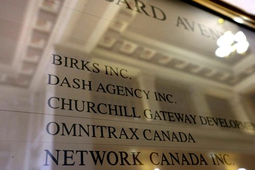 WAYNE GLOWACKI / WINNIPEG FREE PRESS     The OmniTRAX Canadian corporate offices located in the building at 191 Lombard Ave. (This is the directory inside the door.)  July 27 2016