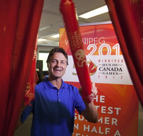 RUTH BONNEVILLE / WINNIPEG FREE PRESS  Jeff Hnatiuk, CEO of Canada Summer Games 2017 is gearing up with merchandise for Winnipeg's next big sporting event which is  just one year away.   See Scott Billeck story.   July 27, 2016