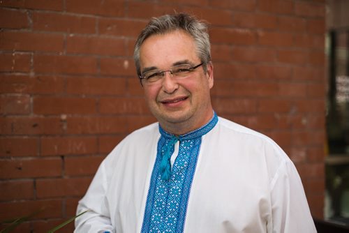 MIKE DEAL / WINNIPEG FREE PRESS Greg Udod is a volunteer with the Ukraine Kyiv Pavilion at this years Folklorama. 160726 - Tuesday, July 26, 2016