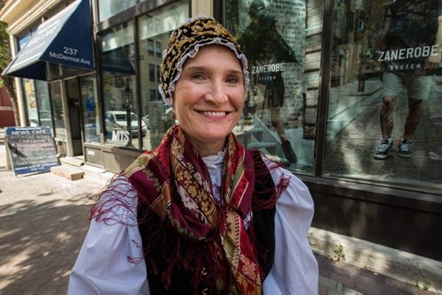 MIKE DEAL / WINNIPEG FREE PRESS Kristina Majowski is a volunteer with the Slovenjia Pavilion at this years Folklorama. 160726 - Tuesday, July 26, 2016