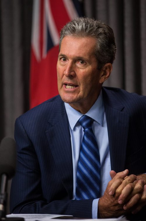 MIKE DEAL / WINNIPEG FREE PRESS Premier Brian Pallister discusses the Port of Churchill and OmniTrax issue Thursday afternoon. 160728 - Thursday, July 28, 2016