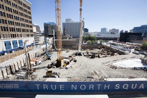 RUTH BONNEVILLE / WINNIPEG FREE PRESS  Views of the development of True North Square on Graham Ave. View looking down from north.  July 28, 2016
