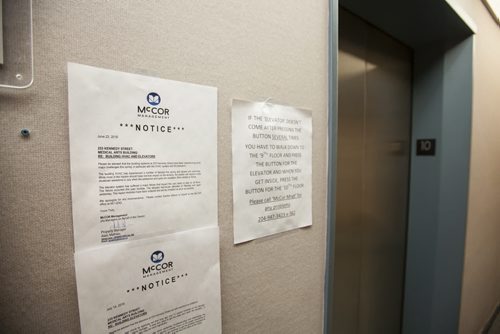 RUTH BONNEVILLE / WINNIPEG FREE PRESS  Photo of the Medical Arts Building on Kennedy street for story about the Manitoba Liquor & Lotteries purchase and conversion of building. Elevators are slow and sometimes not working properly.   See Larry Kusch story.    July 28, 2016