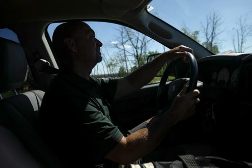 ZACHARY PRONG / WINNIPEG FREE PRESS  Bill Croydon, the Shaarey Zedek maintenance supervisor, drives through the bush to the Children of Israel Cemetery, the oldest Jewish cemetery in Western Canada. July 29, 2016.