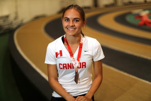 TREVOR HAGAN / WINNIPEG FREE PRESS Victoria Tachinski, 17, recently won a bronze medal in the 4x400 event at the World Under 20 Track and Field Championships. Friday, July 29, 2016. For Scott Billeck story