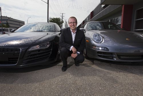 RUTH BONNEVILLE / WINNIPEG FREE PRESS  Glen Buhler, CEO of Oxygen and also started a business club called Manitoba Executive Group with two fast cars, a fancy Audi and a Porsche that he will be renting and racing this weekend.    See Martin Cash  | Business Reporter/ Columnist  Aug 03, 2016
