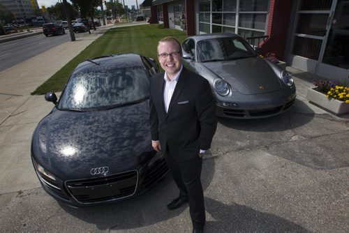 RUTH BONNEVILLE / WINNIPEG FREE PRESS  Glen Buhler, CEO of Oxygen and also started a business club called Manitoba Executive Group with two fast cars, a fancy Audi and a Porsche that he will be renting and racing this weekend.    See Martin Cash  | Business Reporter/ Columnist  Aug 03, 2016