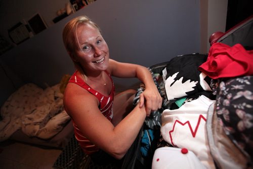 PHIL HOSSACK / WINNIPEG FREE PRESS -   Mandy Marchak, a retired Olympic team Rugby player is packing, en-route to the Rio Olympics to cheer her team mates on. See Melissa Martin story. . August 3, 2016